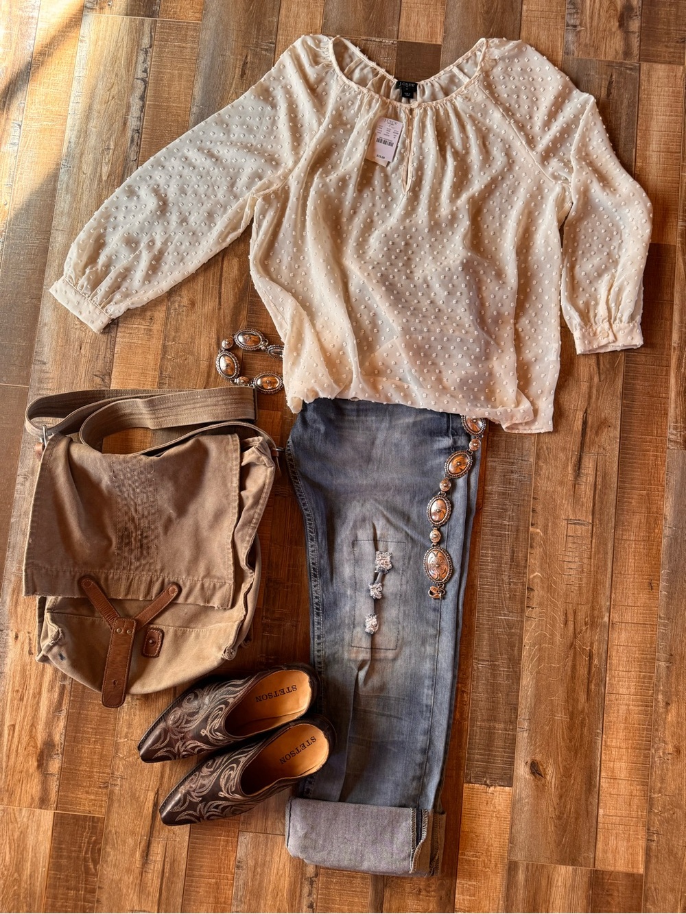 J.Crew Blouse in Cream Size Medium NWT